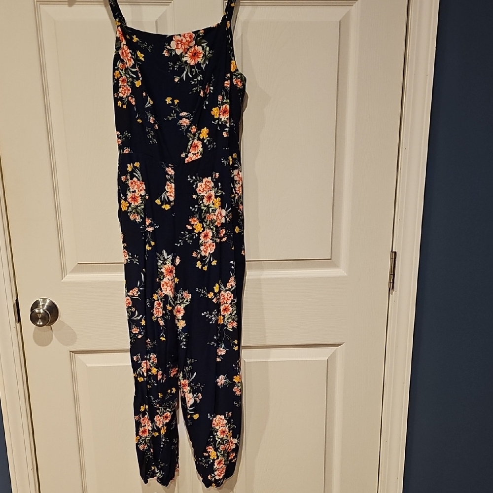 Old Navy Blue Floral Jumpsuit